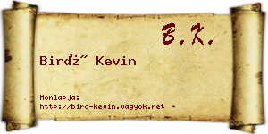 Biró Kevin névjegykártya