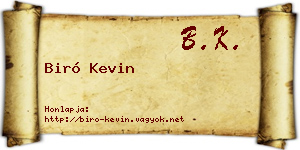 Biró Kevin névjegykártya